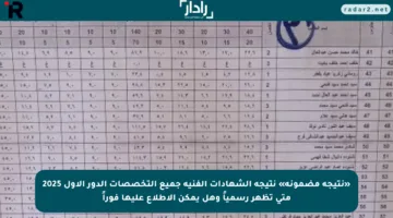 «نتيجة مضمونة» نتيجة الشهادات الفنية جميع التخصصات الدور الأول 2025 متى تظهر رسمياً وهل يمكن الاطلاع عليها فوراً